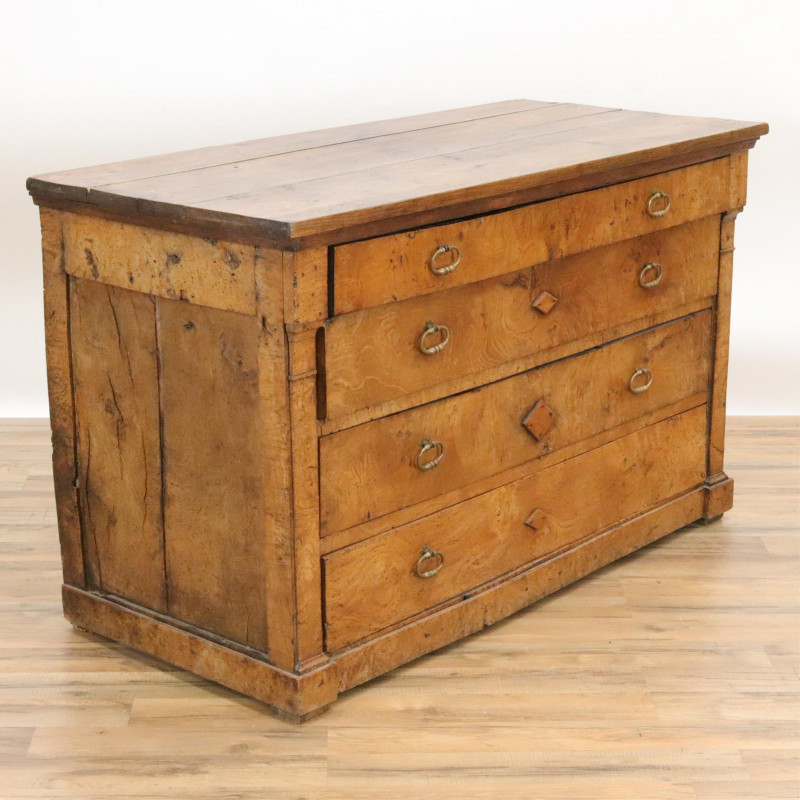 Image 2 of lot 18th C Continental Burlwood Four Drawer Low Chest