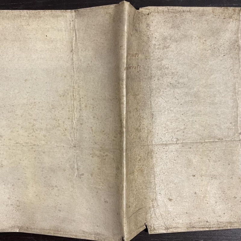 Image 6 of lot [BOOK ARTS] early use of a vellum document as a d.j.