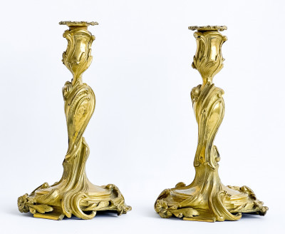 Title Pair of Louis XV Gilt-Bronze Candlesticks / Artist