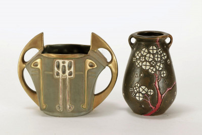 Image for Lot Two Amphora Jugendstil Pottery Vases