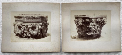 Image for Lot Naya pair of photos of details Doge&apos;s palace 1860s
