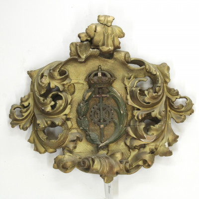 Italian Rococo Style Armorial Crest St Catherine
