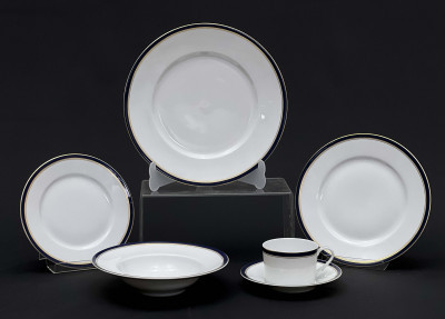 Image for Lot 80 pieces of Limoges Raynaud Diplomat Blue Partial Porcelain Dinner Service