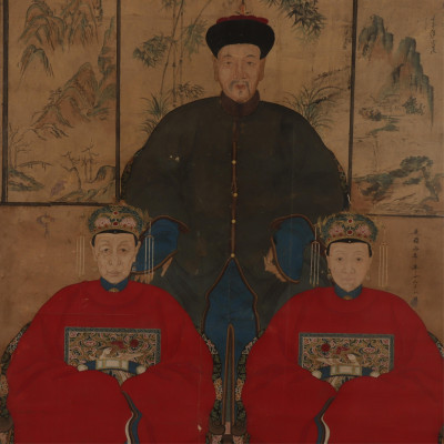 Image for Lot Large Chinese Ancestor Portrait