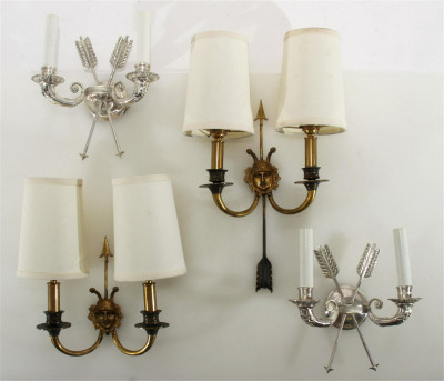 Image for Lot 2 Pairs Classical Style 2-Light Sconces