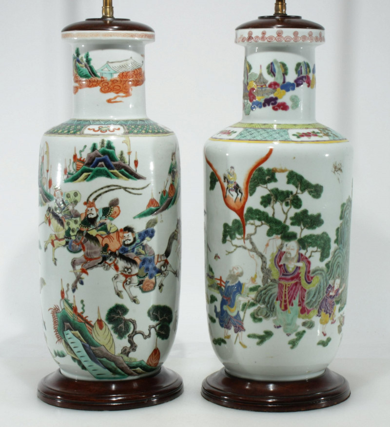 Image 3 of lot 2 Chinese Porcelain Lamps, 19th/20th C.