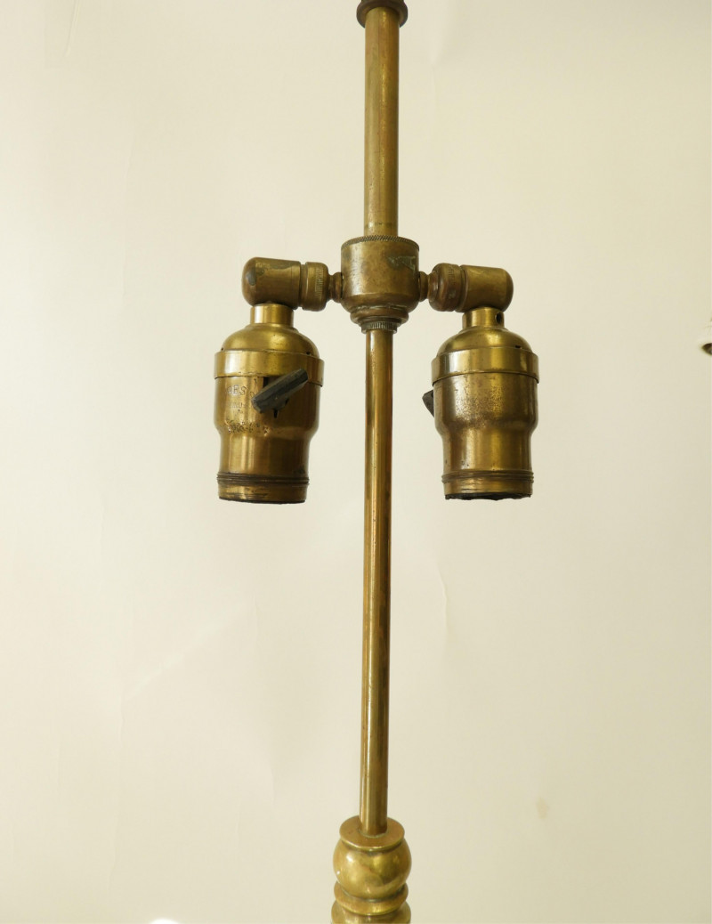 Image 3 of lot 2 French Art Deco Wood, Chrome & Bronze Lamps