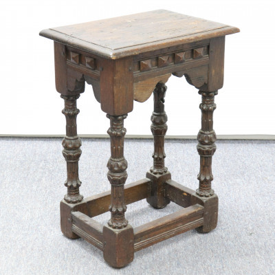 Image for Lot English Baroque Oak Joint Stool, 17th C.