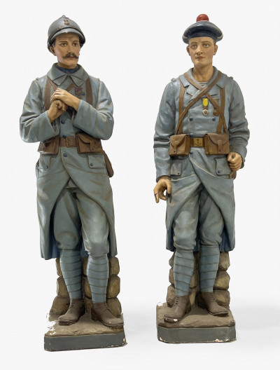 Image for Lot 2 Near Life-Size Sculptures of Soldiers
