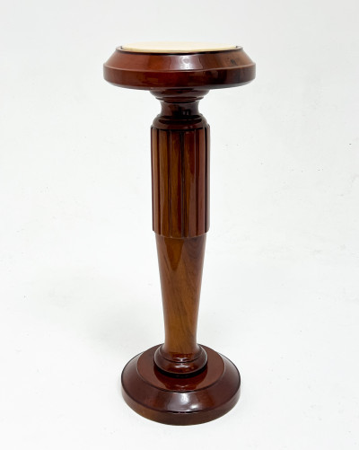 Image for Lot Art Deco Lacquered Wood and Parchment Pedestal