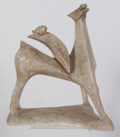 Image for Lot Cubist Style Figurative Equestrian Sculpture