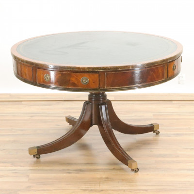 Image for Lot Late George III Style Mahogany Drum Table Schon