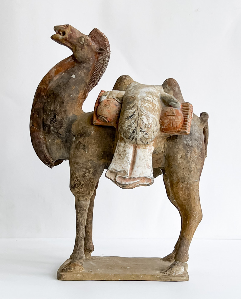 Chinese Painted Pottery Figure of a Camel