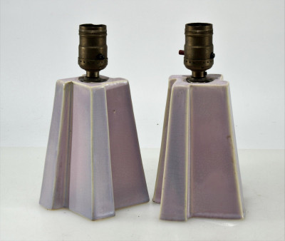 Image for Lot Pair Weller / Lorbeck - Ceramic Lamps, 1930