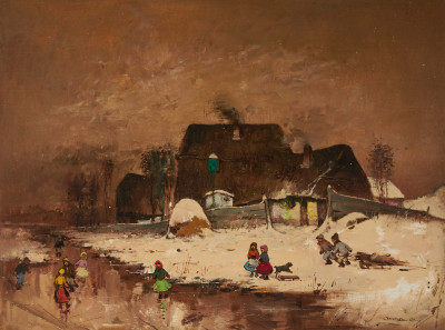Image for Lot Antal Jancsek - Skating in Winter