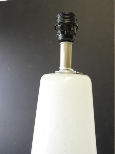 Image 3 of lot 2 Venetian White & Green Mottled Glass Lamps