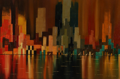 Image for Lot Modern &apos;Skyline&apos;, 20th C., Oil on Canvas