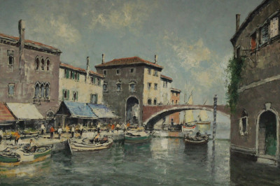 Image for Lot Otto Hellmeier  Boats in Venice