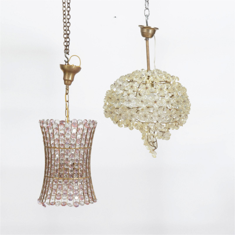 Image 1 of lot 2 Lobmeyr Style Plastic & Glass Ceiling Fixtures