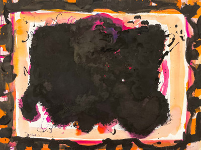 William Ronald - Untitled (Abstract in Black and Peach)