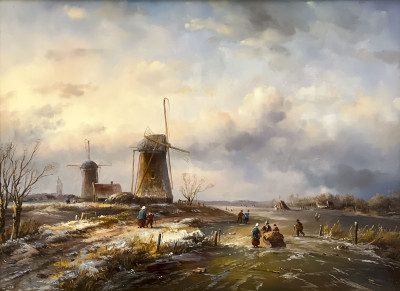 Image for Lot Unknown Artist - Untitled (Dutch Winter Landscape)