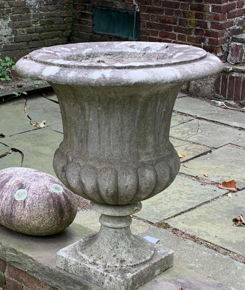 Image 3 of lot 4 NeoClassic Style Marble Garden Urns 19th C
