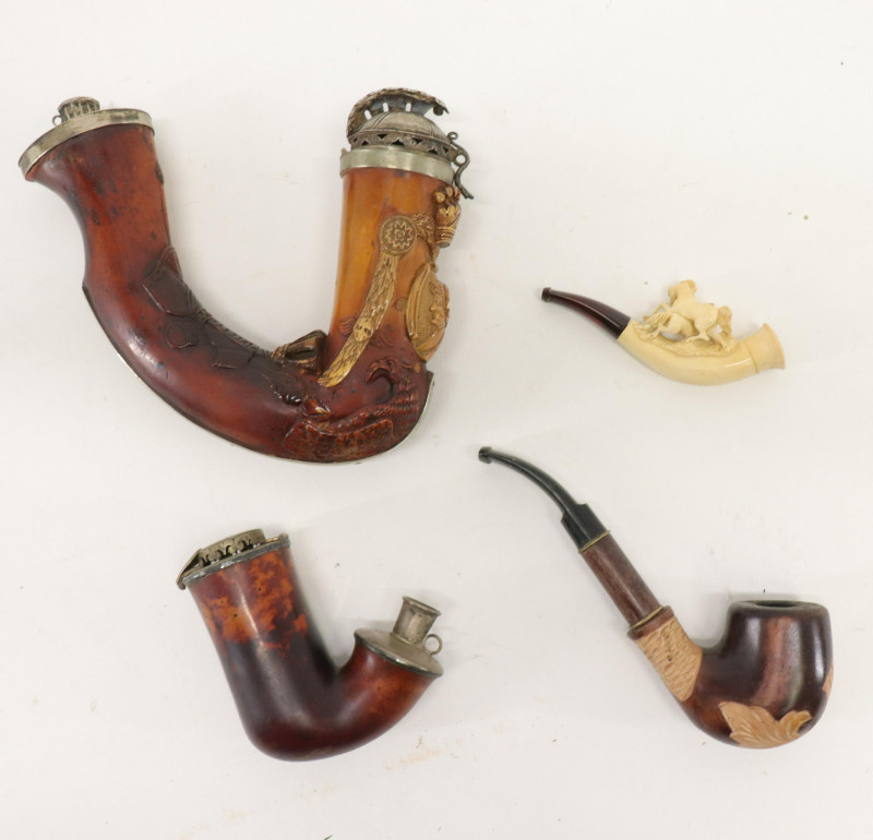 Image 2 of lot 4 Pipes, Meerschaum, silverplate, pewter