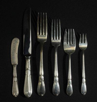 Image for Lot Frank Whiting Troubadour Sterling Flatware Service