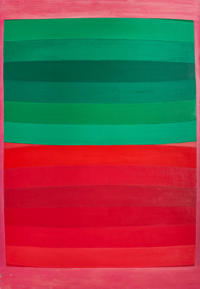 Michael Loew - Untitled (Green over Red)