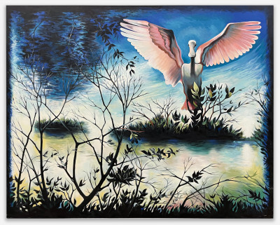 Image for Lot Lowell Nesbitt - Everglades with Spoonbill