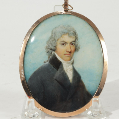 Image for Lot 19th C Miniature Portrait of Gentleman