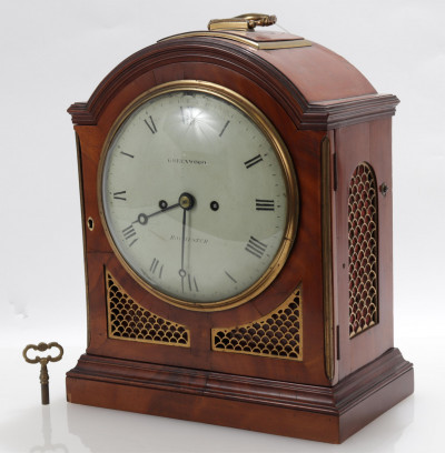 Image for Lot Regency Brass Mounted Mahogany Bracket Clock