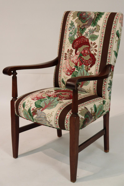Image for Lot Georgian Style Mahogany Carved Open Armchair