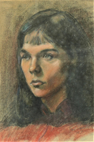 Pastel Portrait of a Young Woman
