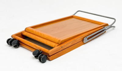 Modern Mixed Wood Bar Cart