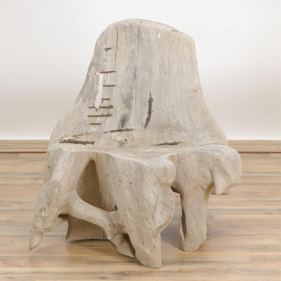 Studio Craft Carved And Shaped Stump Chair
