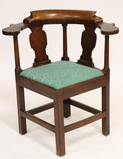 Image for Lot George III Mahogany Corner Chair, Late 18th C.