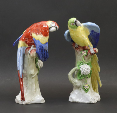 Image for Lot Two Bavarian/Saxon Porcelain Parrots