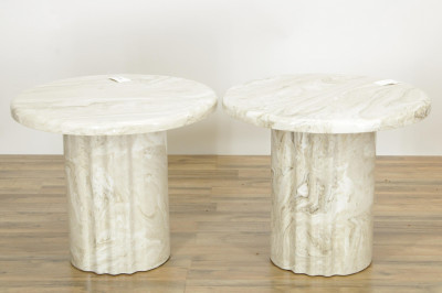 Image for Lot Pr Contemporary Composition Marble Tables