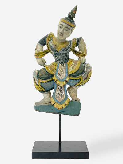 Image for Lot Thai Painted Wood Temple Dancer