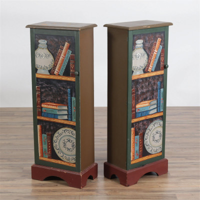 Title Pair Trompe L'Oleil Painted Cabinets / Artist