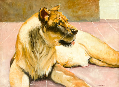 Title Unknown Artist - Untitled (Lioness at Rest) / Artist