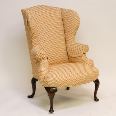 Image for Lot Queen Anne Style Mahogany Wing Chair