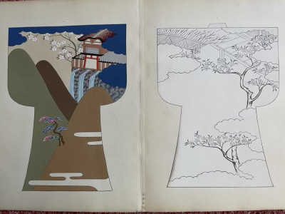 Image 5 of lot [ANONYMOUS] Designs of kimonos, color woodblocks