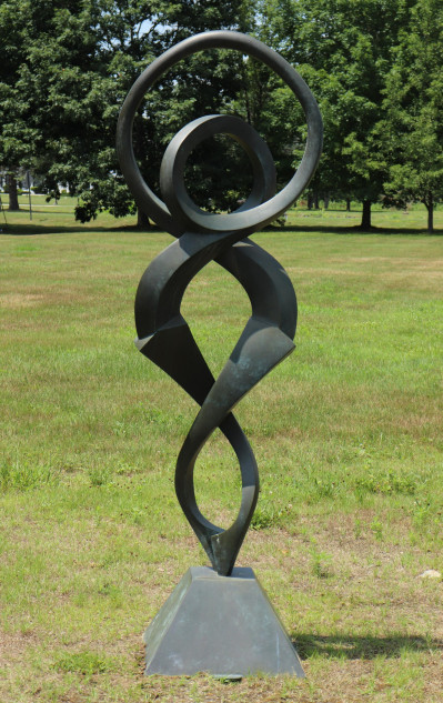 P. Corvino,"Him & Her" Abstract Bronze Sculpture