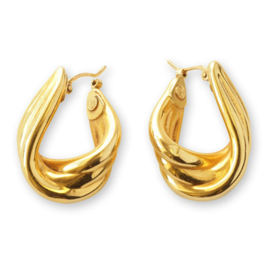 Image for Lot Pair of 18k Yellow Gold Hoop Earrings