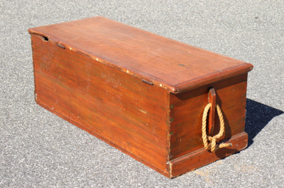 Image 6 of lot 19th C. Pine Sea Chest