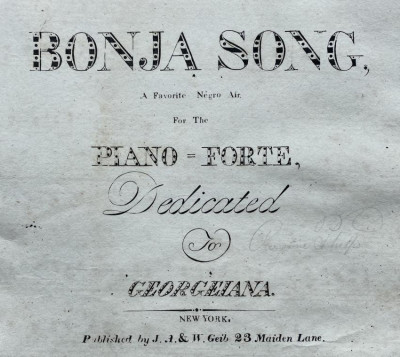 Image for Lot The "Bonja Song" 1st music to mention the banjo.