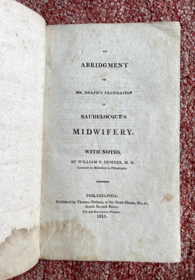 Image for Lot W. DEWEES Baudelocque&apos;s Midwifery 1811