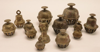 Image for Lot Collection Indian Brass Claw Bells